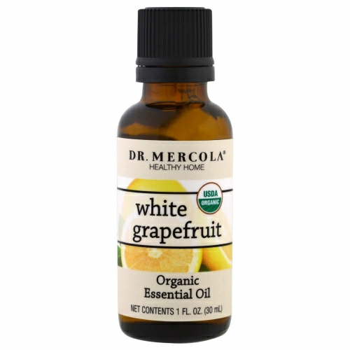 Dr. Mercola, Органическое эфирное масло, белый грейпфрут, 1 унция (30 мл)