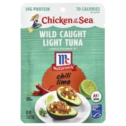 Chicken of the Sea, Дикий светлый тунец, чили и лайм, 70 г (2,5 унции)