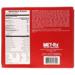 MET-Rx, Big 100, Батончик Вместо Еды,  Хрустящая Карамель с Арахисовым Маслом, 9 батончиков, по 3,52 унции (100 г) каждый