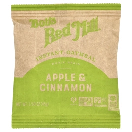 Bob's Red Mill, Овсянка быстрого приготовления, цельнозерновые, яблоко и корица, 6 пакетиков по 45 г (1,59 унции)