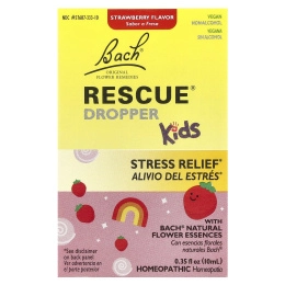 Bach, RESCUE® Dropper Kids, для снятия стресса, для детей от 2 лет, со вкусом клубники, 10 мл (0,35 жидк. Унции)