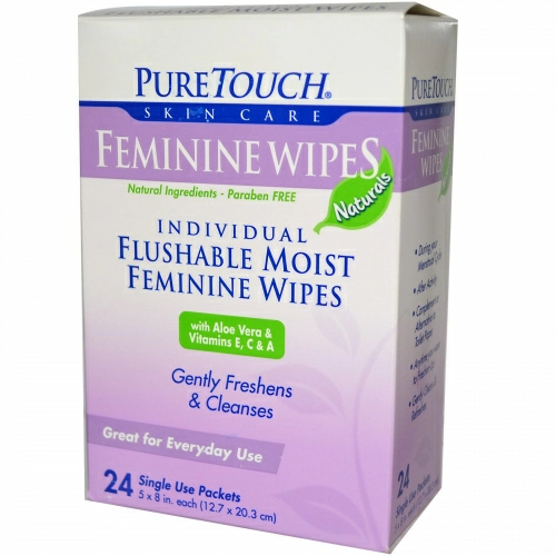 PureTouch Skin Care, Женские салфетки, 24 одноразовых пакета