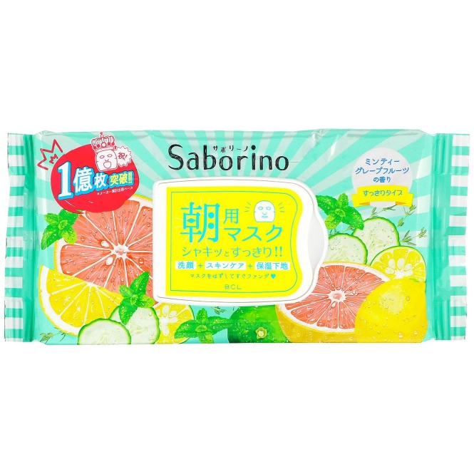 Saborino, Тканевая утренняя маска для свежести лица, 32 шт., 306 мл