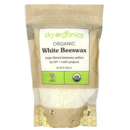 Sky Organics, Органический белый пчелиный воск, 454 г (16 унций)