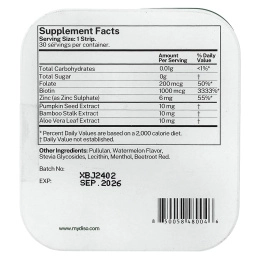 Diso, Derma, тропический арбуз, 30 полосок для полости рта