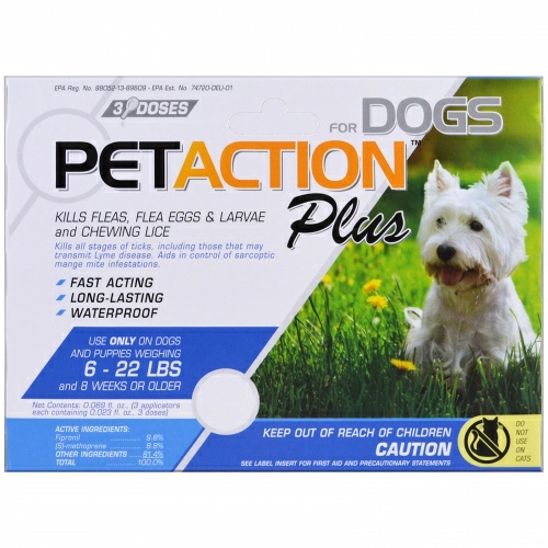 PetAction Plus, Для маленьких собак, 3 дозы - 0,023 ж. унц.