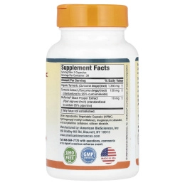 American Biosciences, USA Premium Turmeric Curcumin, 1,500 mg, 90 Vegetarian Capsules (500 mg per Capsule)