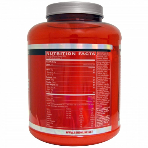 BSN, True-Mass, смесь для приготовления напитков из порошкового белка и углеводов, печенье и сливки, 5,82 фунта (2,64 кг)