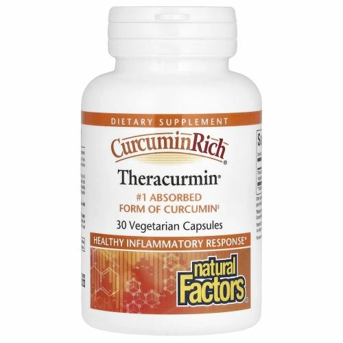 Natural Factors, CurcuminRich, Theracurmin, куркумин, 30 вегетарианских капсул