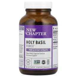 New Chapter, "Сила базилика священного", пищевая добавка на основе базилика священного, 120 капсул в растительной оболочке с жидкостью
