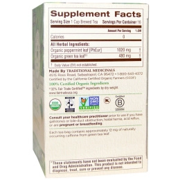 Traditional Medicinals, Органический зеленый чай с мятой перечной, 16 пакетиков, 0.85 унций (24 г)