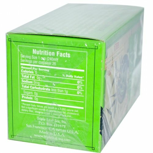 Triple Leaf Tea, Зеленый чай без кофеина, 20 пакетиков, 1,4 унции (40 г)