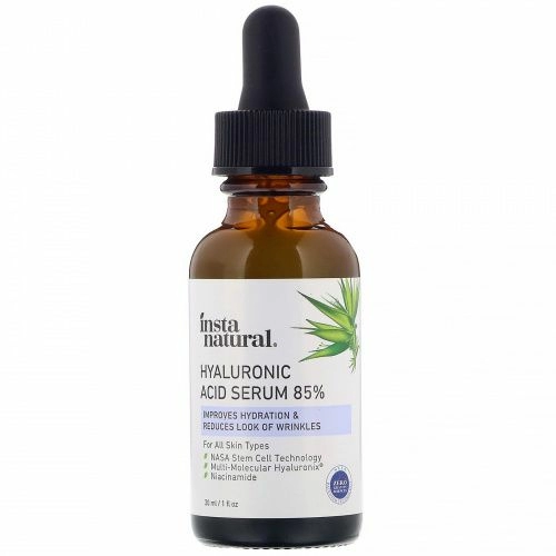 InstaNatural, Сыворотка с гиалуроновой кислотой 85%, с антивозрастным эффектом, 30 мл (1 жидк. унция)