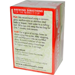 Eden Foods, Органический ходзитя, жареный зеленый чай, 16 чайных пакетиков,24 г