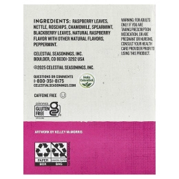 Celestial Seasonings, She-Well, травяной чай, листья малины, без кофеина, 16 чайных пакетиков, 21 г (0,75 унции)