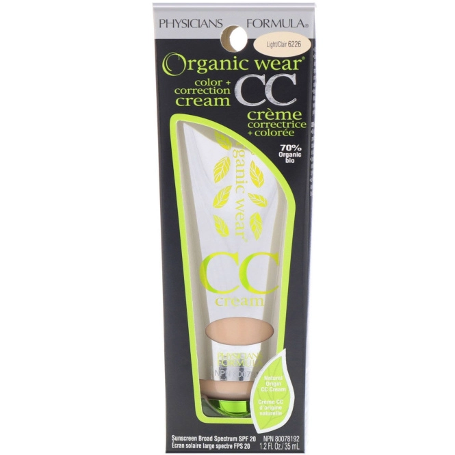 Physicians Formula, Organic Wear, CC-крем, цвет + коррекция, Светлый оттенок, 1,2 жидкой унции (35 мл)