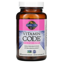 Garden of Life Vitamin CODE Мультивитамины для женщин от 50 лет, 120 вегетарианских капсул
