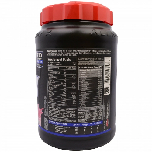 ALLMAX Nutrition, AllWhey Classic, 100% сывороточный протеин, клубника, 2 фунта (907 г)