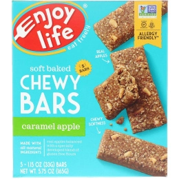 Enjoy Life Foods, Запеченные жевательные батончики, карамельное яблоко, 5 батончиков, по 1 унции (28 гр) каждый