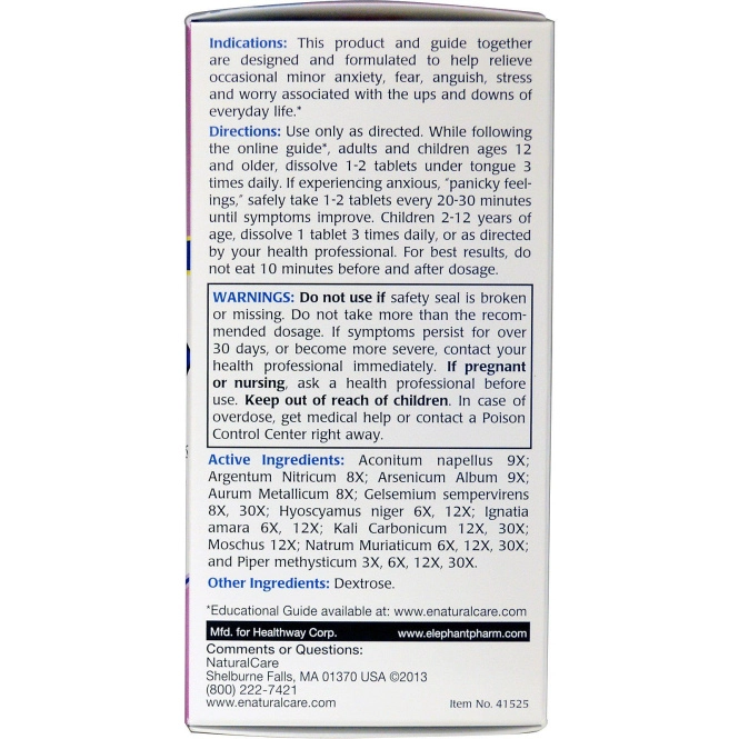 NaturalCare, Снятие тревожности, 120 подъязычных таблеток