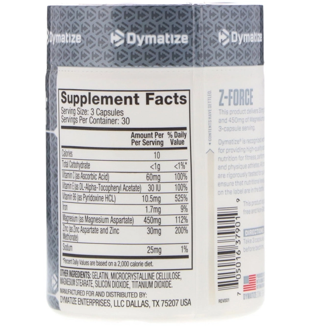 Dymatize Nutrition, Z-Force, 90 капсул