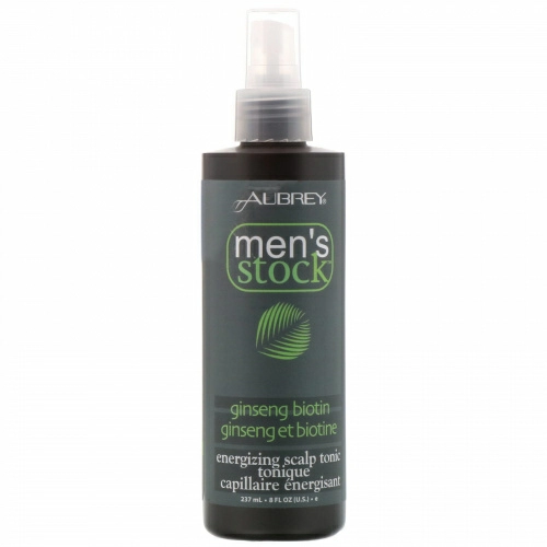 Aubrey Organics, Men’s stock, энергетический тоник для кожи головы, с женьшенем и биотином, 8 жидких унций (237 мл)
