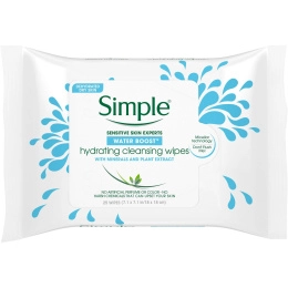Simple Skincare, Увлажняющие очищающие салфетки, 25 шт.