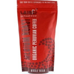 Laird Superfood, Органический перуанский кофе, средней обжарки, цельнозерный, 12 унций (340 г)