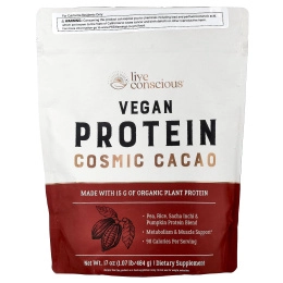 Live Conscious, Vegan Protein, Cosmic Cacao, 484 г (1,07 фунта)