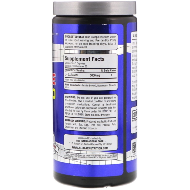 ALLMAX Nutrition, Glutamine 3000, 150 Capsules