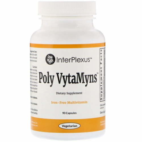 InterPlexus Inc., Poly VytaMyns, Iron-Free Multivitamins, 90 Capsules