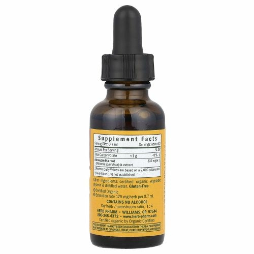Herb Pharm, Ашвагандха, без спирта, 1 ж. унц. (30 мл)