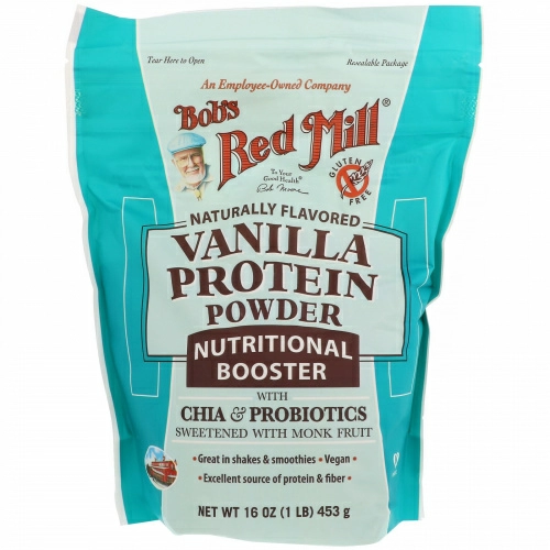 Bob's Red Mill, Ванильный протеиновый порошок, питательный состав с чиа и пробиотиками, 453 г (16 унций)