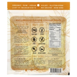 NUCO, органические кокосовые мармеладки, с куркумой, 5 шт., 70 г (2,47 унции)