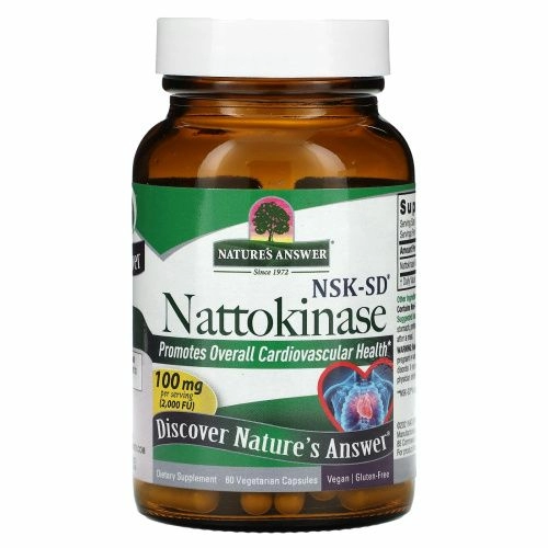 Nature's Answer, Наттокиназа, 100 мг, 60 вегетарианских капсул