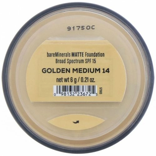 bareMinerals, Matte, тональная основа, SPF 15, оттенок «Золотистый бежевый 14», 6 г