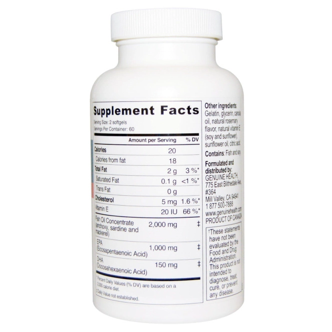 Genuine Health Corporation, Омега-3 + добавка Joy, 120 мягких капсул