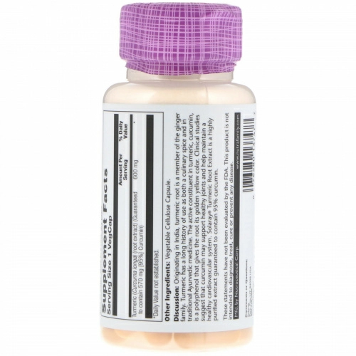 Solaray, Turmeric Root Extract, One Daily, 600 mg, 30 VegCaps