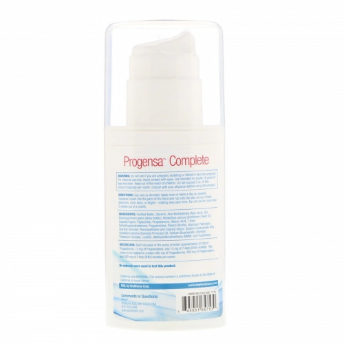 AllVia, Progensa Complete, Progestrone Cream Plus Pregnenolone With 7-Keto DHEA, 4 fl oz (113.4 g)