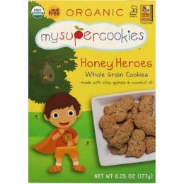 MySuperCookies, Цельнозерновое печенье, медовые герои, 6,25 унц. (177 г)