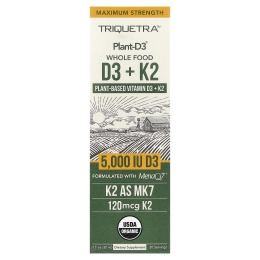 Triquetra Health, Plant-D3®, цельнопищевые витамины D3+ и K2, максимальная сила действия, 30 мл (1 жидк. унция)