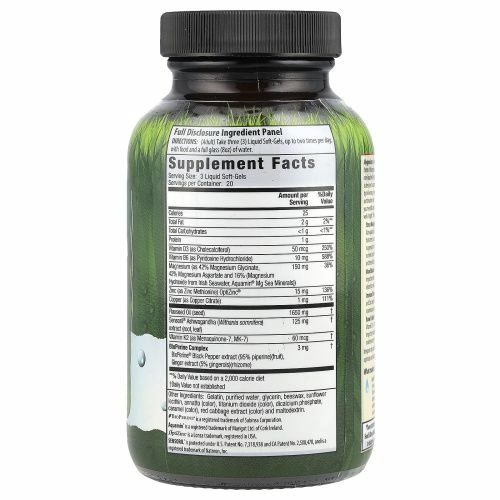 Irwin Naturals, Triple Source Magnesium + ашваганда, 60 мягких таблеток