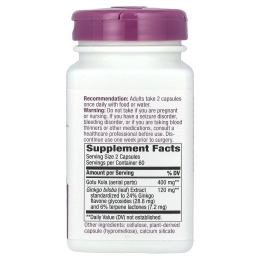 Nature's Way, Нормированный гинкго, 120 капсул на растительной основе