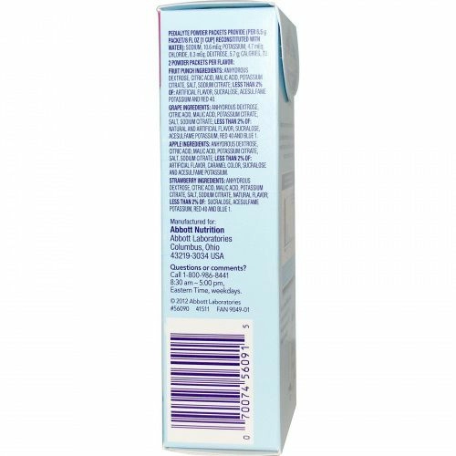 Pedialyte, Порошок-электролит для рта, ассорти, 8 пакетиков с порошком по 0.3 унций (8.5 г)