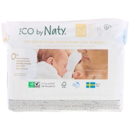 Naty, Подгузники, Размер N, -11 фунтов (-4,5 кг), 25 подгузников