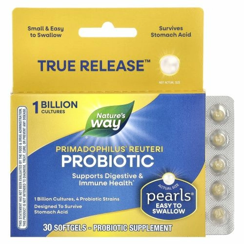 Nature's Way, Primadophilus Reuteri, пробиотик, 1 млрд, 30 капсул