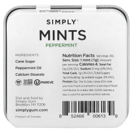 Simply Gum, Mints, перечная мята, 30 г (1,1 унции)