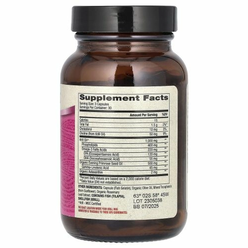 Dr. Mercola, масло антарктического криля для женщин, 90 капсул