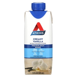 Atkins, Коктейль "Французская ваниль", 4 коктейля, 11 жидких унций (325 мл) каждый