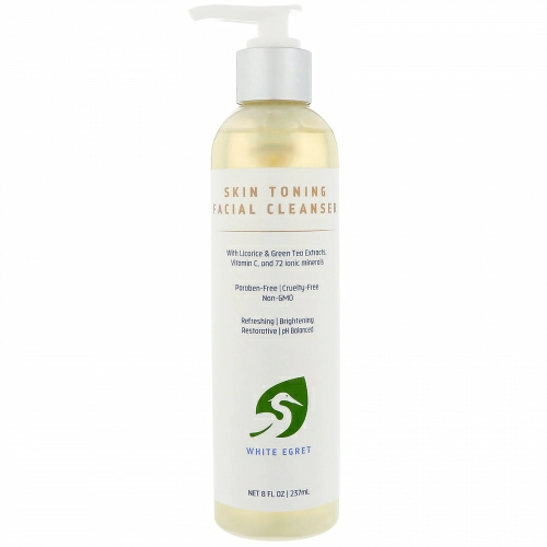 White Egret Personal Care, Очищающее средство для лица с эффектом тоника, 8 ж. унц.(237 мл)